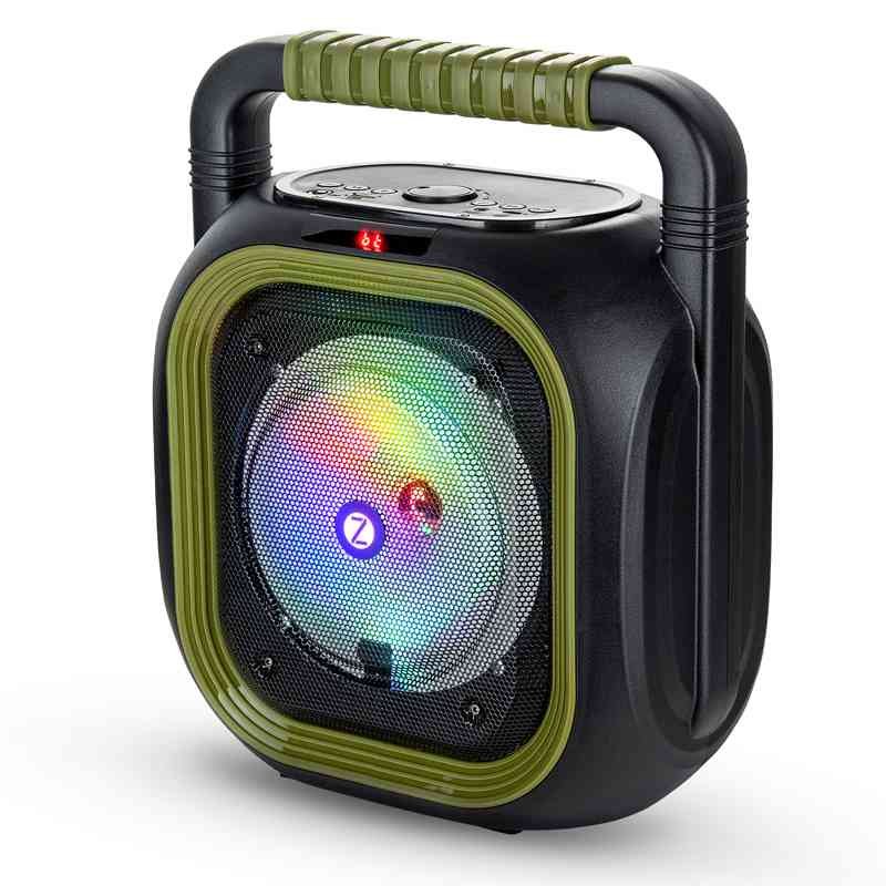 Speaker Zoook Rocker Thunder Bolt | 30 Watts Karaoke Bluetooth Party Speaker with Wireless Karaoke Mic / TF / USB / AUX LED Lights, Green