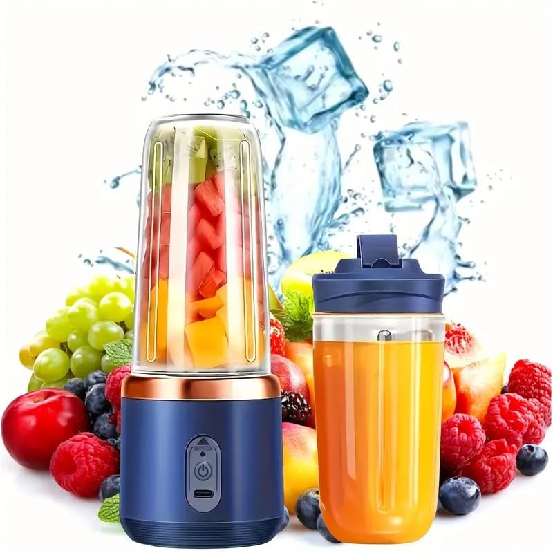 Blender Electric Juicer Multi-Functional Small Portable Juicer | 45W With 1500mAh Battery Capacity, 400ml Capacity, 6 Blades 3Gears, Rechargeable Smoothie Maker For Shakes, Multi Color