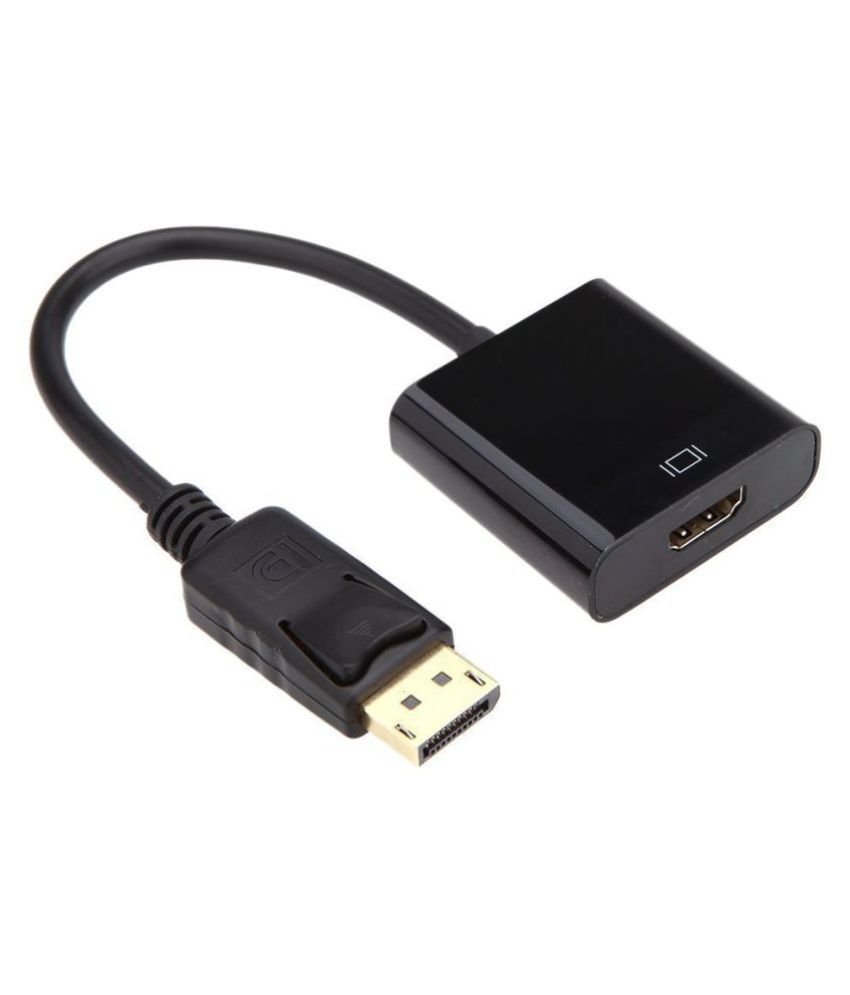 Converter Ranz Dp (Male) to Hdmi (Female), DP to HDMI Cord (Male to Female), Gold-Plated, Compatible with Computer, Desktop, Laptop, PC, Monitor, Projector, HDTV | Black
