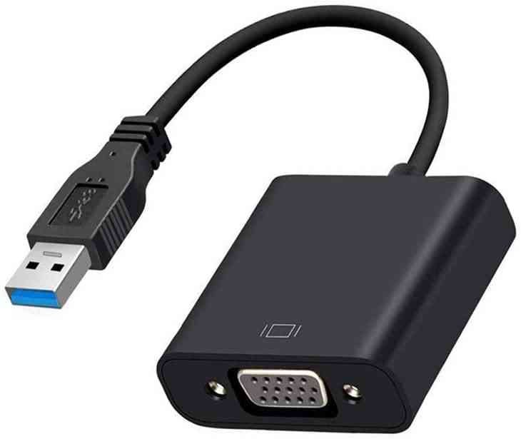 Convertor Ranz USB 3.0 to VGA Adapter, Multi-Display Video Converter for Laptop Desktop PC to Monitor Projector TV, USB 3.0 male to VGA female, 1080P Monitor Display Video Adapter for Windows XP/10/8/7 USB Adapter (Black)