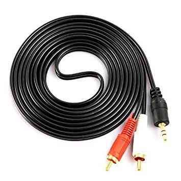Cable Ranz 1.5 Meters 3.5mm Stereo Audio Male to RCA Male - Works with VCR, DVD, HD-TV, any other audio video equipment with 2RCA connectors