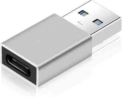 Convertor Adapter MTC USB 3.1 Type C Female To Usb 3.0 Male Adapter Connector, USB Type C Adapter Compatible With Cellular Phones, Tablets, Laptops, Silver