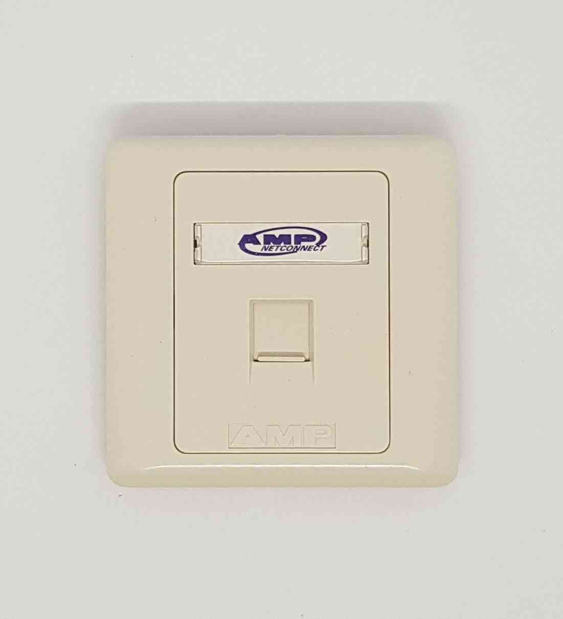Networking Face Plate Multybyte 1 Port MB-FP01 | RJ45 CAT5 /CAT6, For Network Wall Panel / Mount, White
