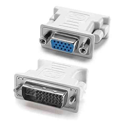 Convertor DVI to VGA Adapter, Support only DVI-I 24+5 To VGA 15 Pin Adapter Converter 1080p VGA Female to DVI Male Adapter (Not 24+1dvi to VGA) (DVI-To-VGA)