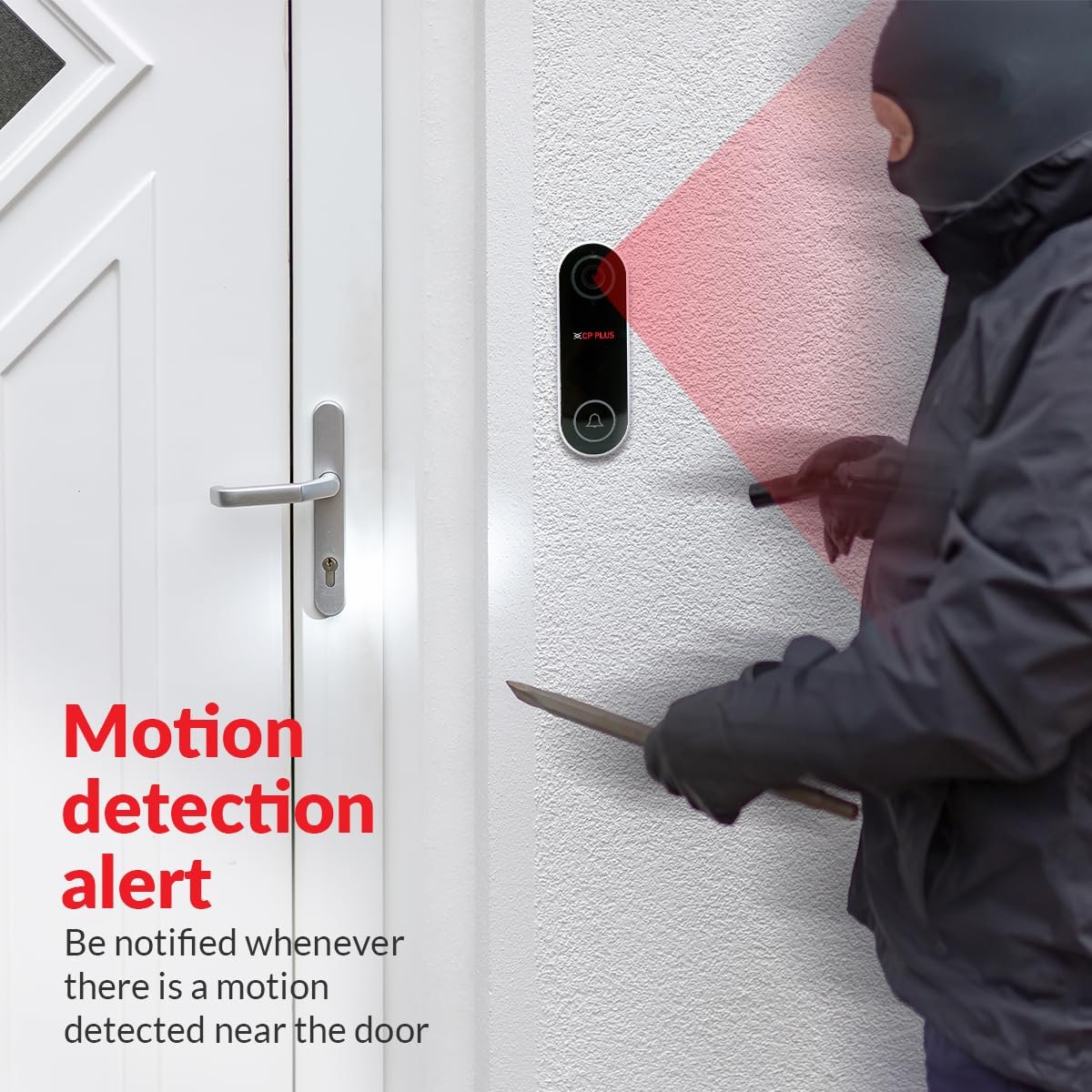 Video Door Bell Cp Plus CP-L23 | Smart WiFi Wireless Video Doorbell, 2MP Full HD Video, Super Wide View Angle