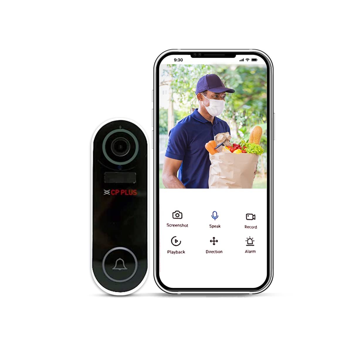 Video Door Bell Cp Plus CP-L23 | Smart WiFi Wireless Video Doorbell, 2MP Full HD Video, Super Wide View Angle