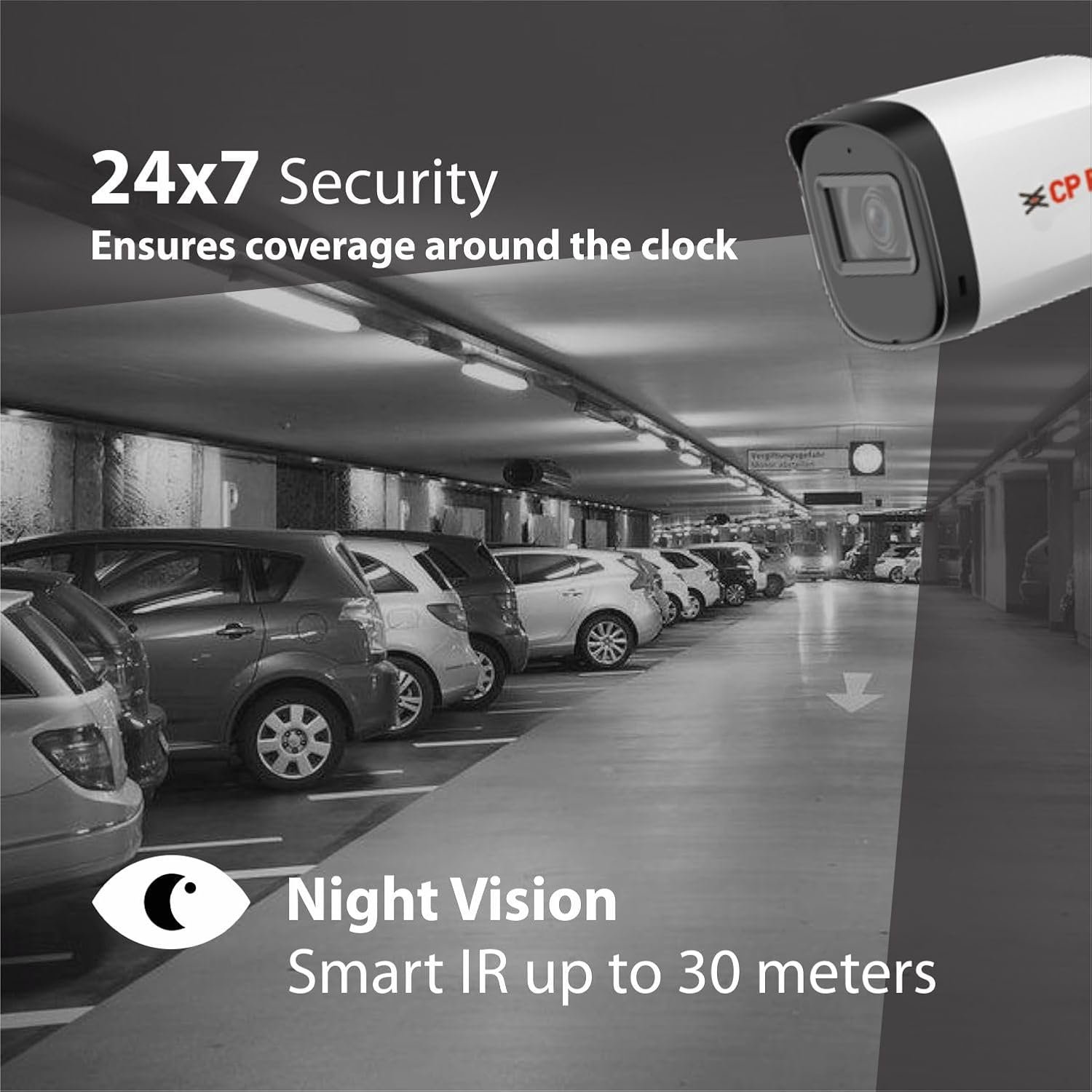 Security Camera CP Plus CP-URC-TC51PL3C | 5MP IR Bullet Camera, 3.6mm Fixed Lens, IR Range of 30 Mtrs, Day/Night Vision, Support Built-in Mic, White
