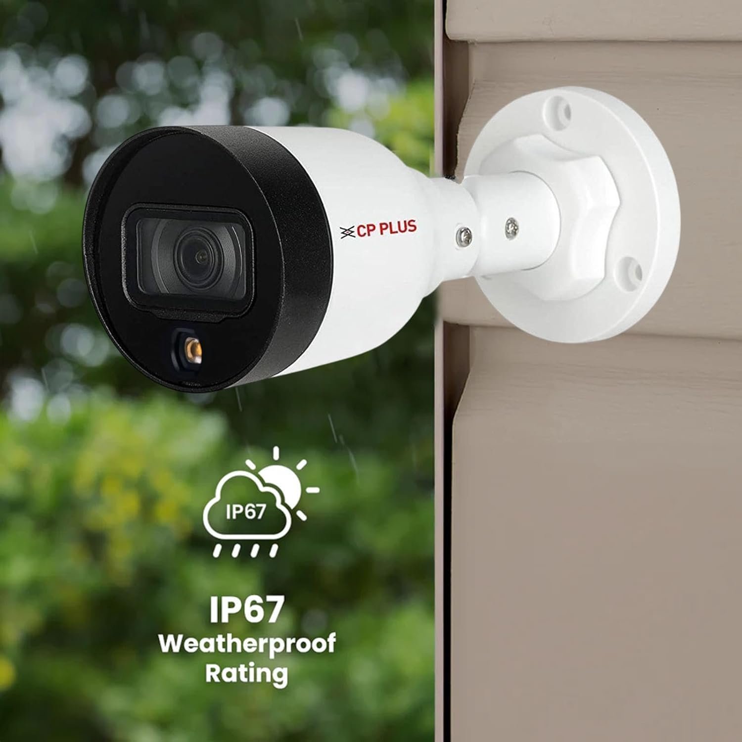 Security Camera CP Plus CP-UNC-TA41L3C-LQ | 4MP Dual Light Bullet Camera, 3.6mm Fixed Lens, DWDR, Day / Night Vision, IR Range of 30 Mtr, Built-in Mic, PoE, White