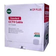 Cable CP Plus Cctv Co-Axial (3+1) 90mtr CP-ECC-90RS | Standard Cable, Solid Annealed Bare Copper Conductor, LLDPE Insulation Material, White