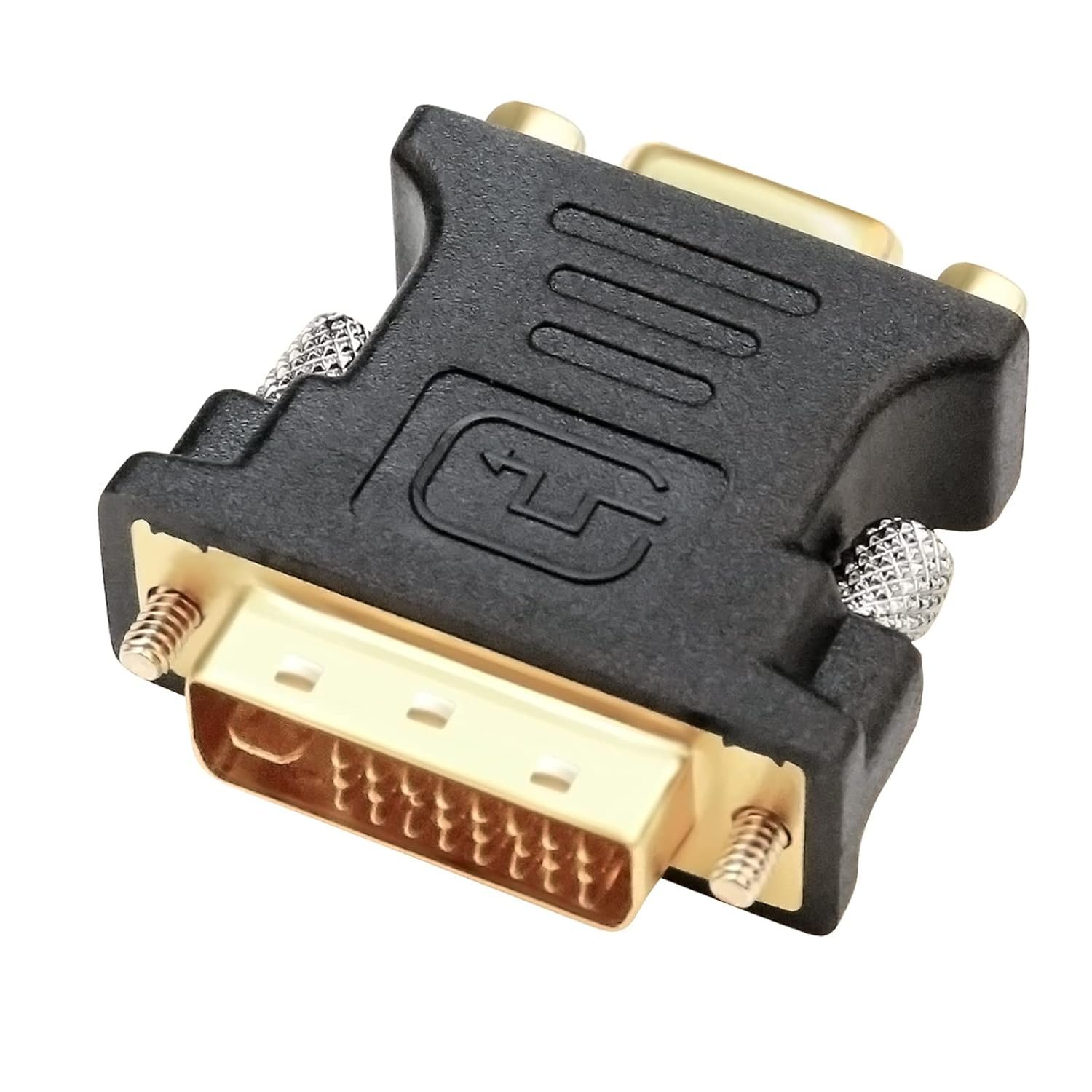 Convertor DVI to VGA Adapter, Dvi-d 24+1 (Male) to Vga (Female) Video Adapter Cable, Supports 1080p for pc, DVD, Monitor, HDTV Display