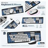 Keyboard & Mouse Combo EVM Wireless WLKM-045 | 112 Rounded Keys, 2.4G, 1000 DPI Resolution, USB Receiver, Anti Slip Grille Roller, 10m Working Range, Smooth Keystrokes, Plug & Play, Black
