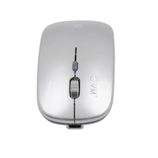 Mouse EVM Wireless Rechargeable 4D EnGrip EWLM-360 | Silver Scroll Wheel & Cover, 2.4 GHz, BT 5.0, 500mAH Battery Capacity, Led Light, 1600 DPI Resolution, 4D Buttons, Type C Interface, Silver