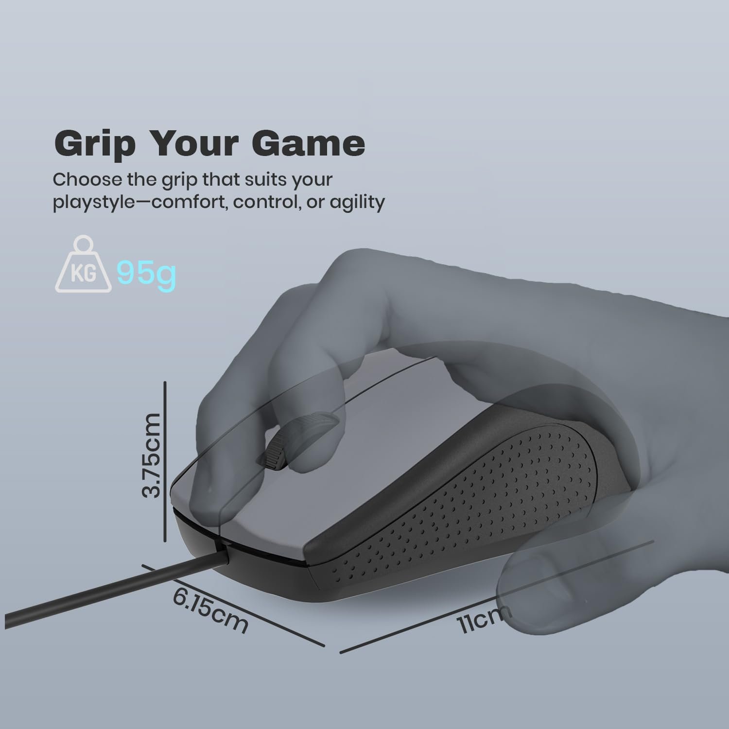 Mouse EVM M513 Wired Optical | 1200 DPI Precision, Ergonomic Design, USB | 1.1m Cable, Smooth Cursor Control | for Laptop & Desktop | 1 Year Warranty (EVM-M513-Grey)