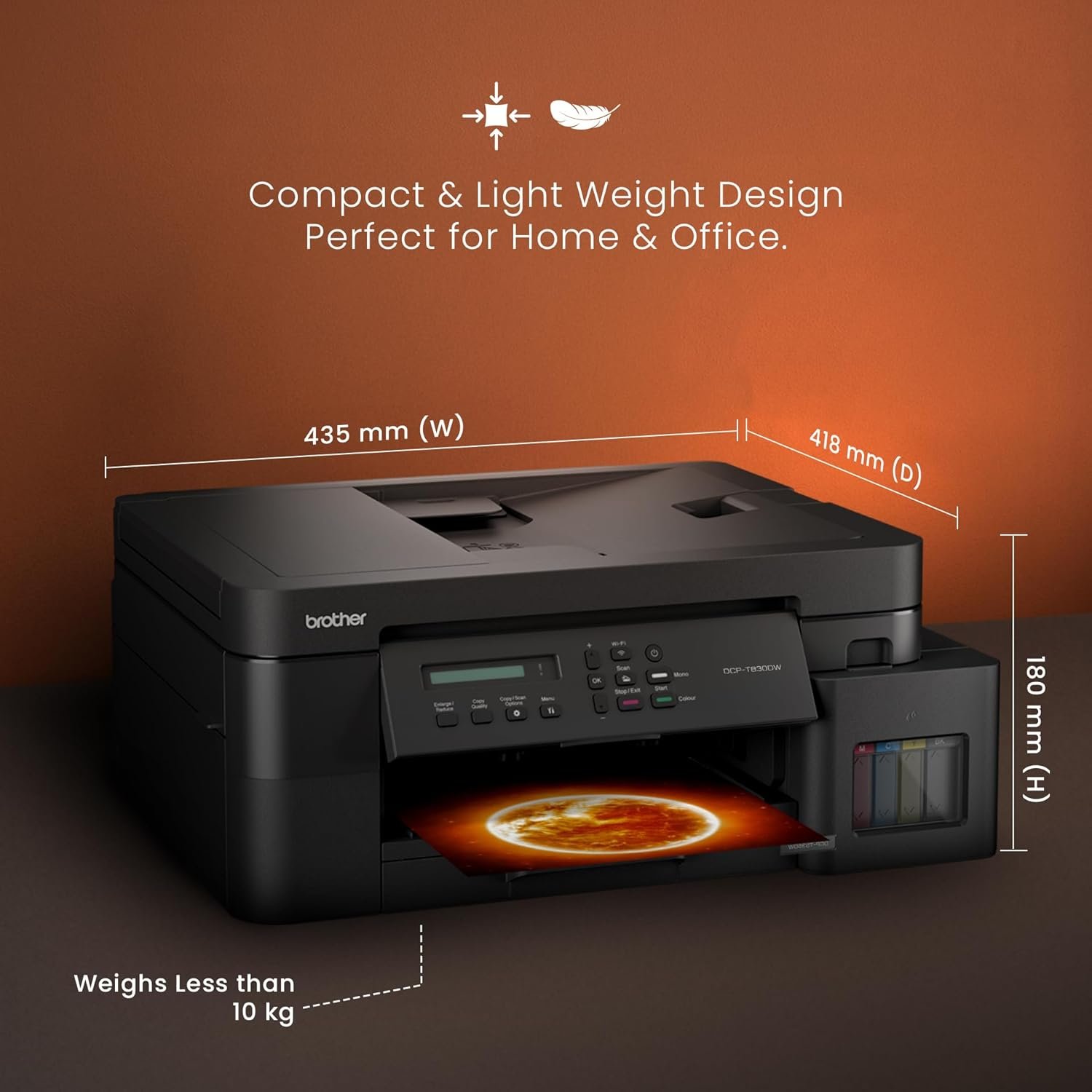 Printer Brother DCP-T830DW | Multifunction WiFi Ink Tank Printer, Print, Scan, Copy With Auto Duplex, ADF & Ethernet, High Speed USB 2.0, Black