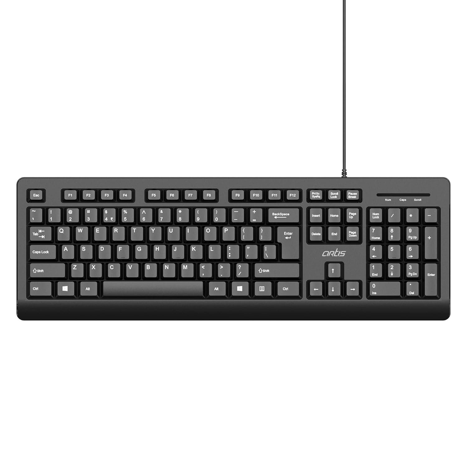 Keyboard + Mouse Combo Artis WorkPro 20 USB Wired WP20K | USB Wired keyboard & Optical Mouse with Powerful Censor for Desktop Pc & Laptop, Black