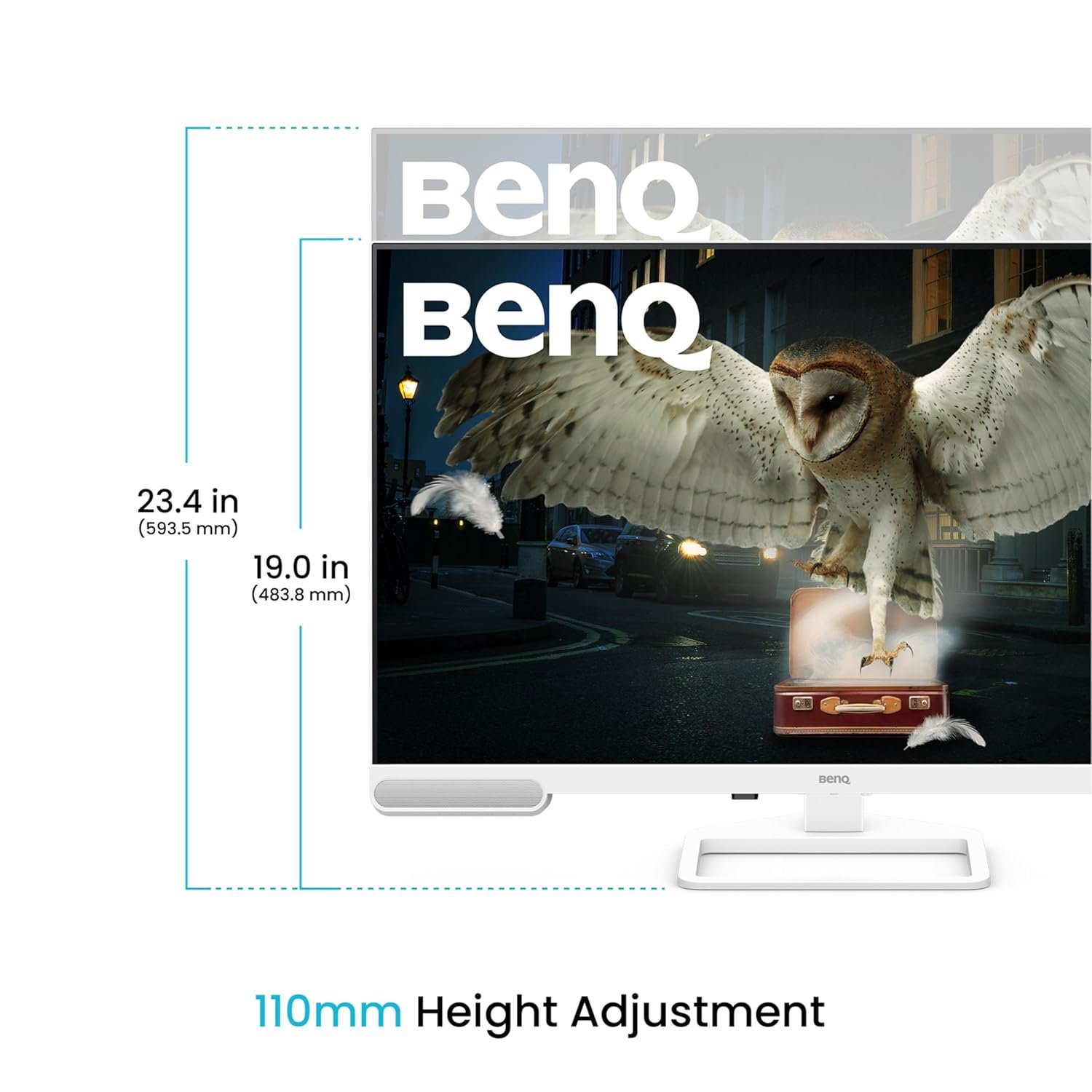 Monitor BenQ 32 Inch EW3290U | 4K UHD HDR 3840 x 2160 Work & Entertainment Display Monitor With 98% P3, Remote Control, AI Contrast, USB-C (65W PD), 3 x HDMI Ports, USB Hub, Ergonomic, Eye-Care, White