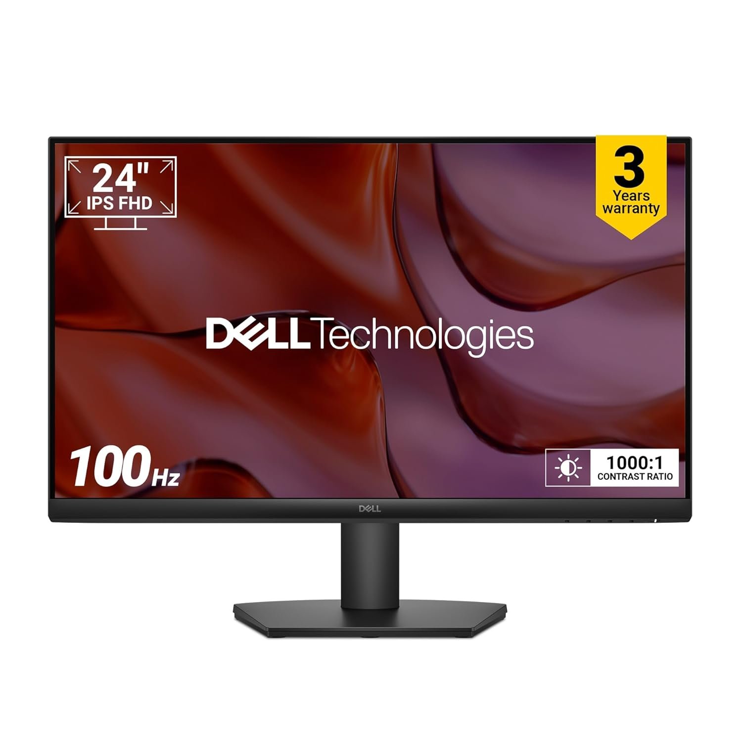 Monitor Dell SE2425HM 24 inch (60.45cm) | FHD Ultra-Thin Bezels, 100Hz IPS Panel, 5 ms Response, Contrast 1000:1, Tilt Adjust, HDMI, VGA, Comfortview Plus, 3-Star Eye Comfort, VESA Mount 100 x 100 | Black