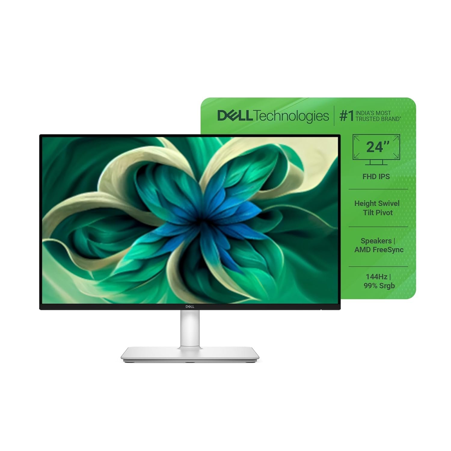Monitor Dell S2425HSM | 24"/60.45cm FHD, 144Hz Refresh Rate, IPS Panel, 1ms Response, Flicker-free, Contrast 1500:1, 2xHDMI, Built-in 6W Dual Speakers, Warranty 3 Years, 4-Star Eye Comfort, White