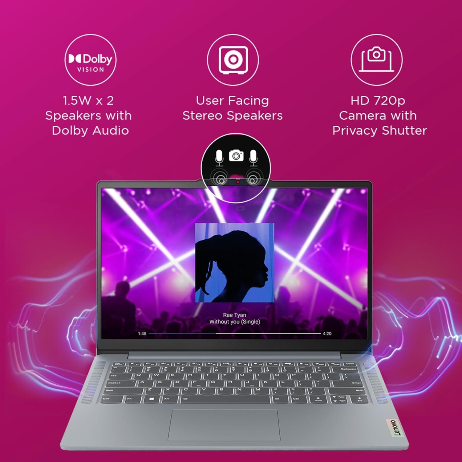 Laptop Lenovo IdeaPad Slim 3 14AMN8 (82XN006MIN) | 14-Inch FHD, Ryzen 3 7320U, 8GB, 512GB SSD, Windows 11 Home with Office 2021, Arctic Grey