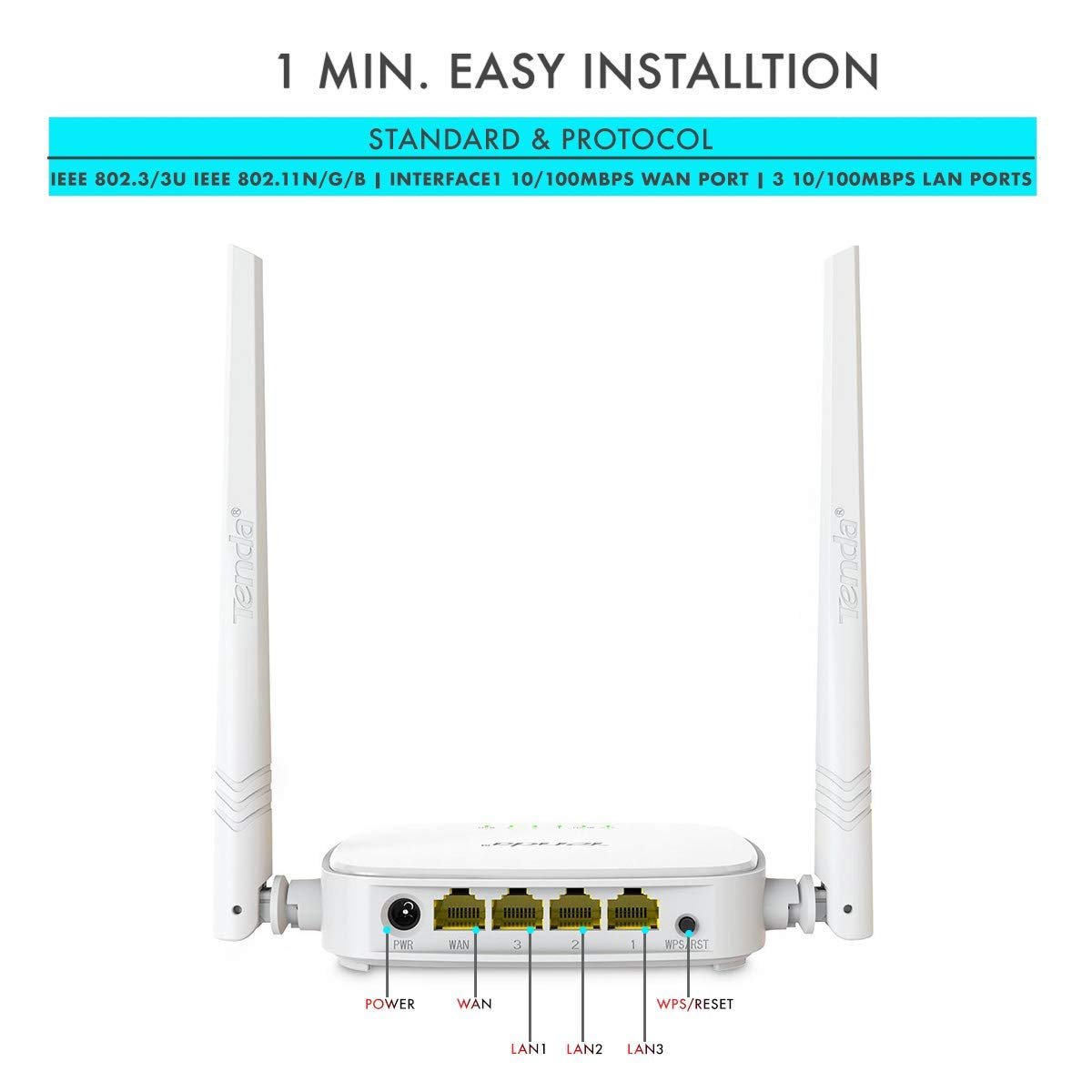 Net Router Tenda TE-N301 | Wireless 300Mbps Easy Setup Router, Not a Modem | Color: White