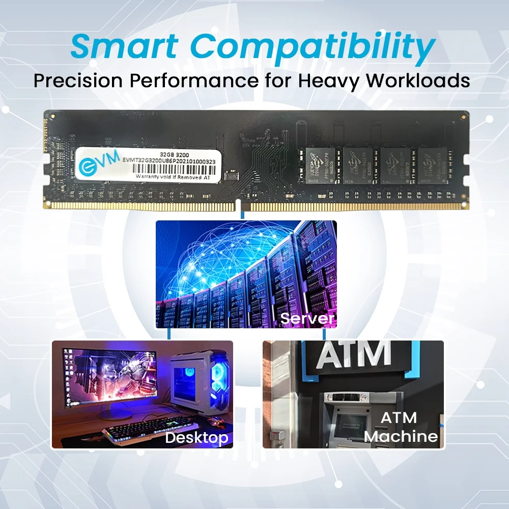 Ram EVM 32GB DDR4 3200MHZ Desktop EVMT32G3200U88P | Update Your Desktop's Performance