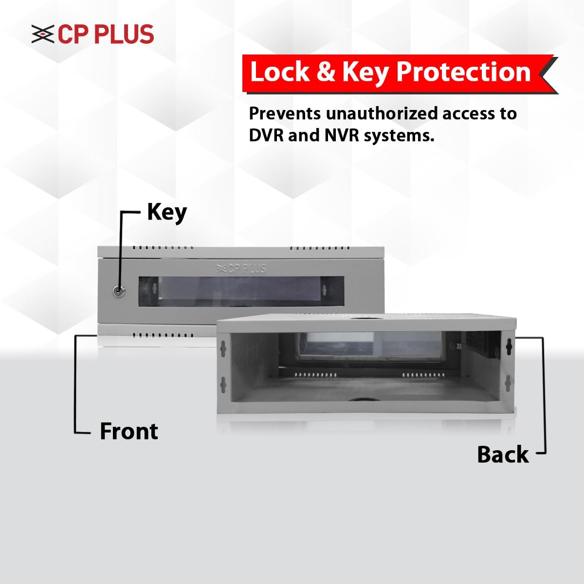 Rack CP Plus CP-HA-RK4535VW-3U-TP | 3U DVR/ NVR Rack, Server Rack + Transparent Glass Door + Wall Mount + Metal Box - Modular (Value Series) - No Need to assemble, Ready to use
