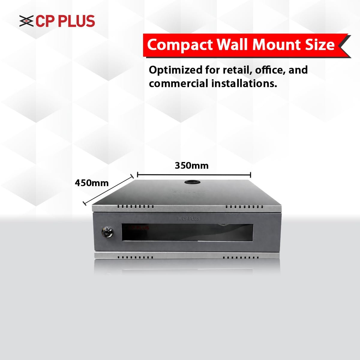 Rack CP Plus CP-HA-RK4535VW-3U-TP | 3U DVR/ NVR Rack, Server Rack + Transparent Glass Door + Wall Mount + Metal Box - Modular (Value Series) - No Need to assemble, Ready to use