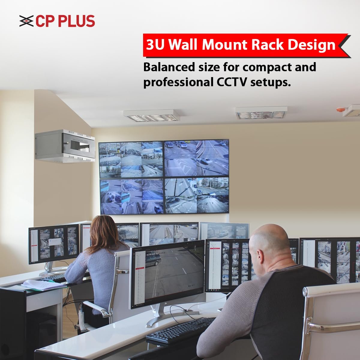 Rack CP Plus CP-HA-RK4535VW-3U-TP | 3U DVR/ NVR Rack, Server Rack + Transparent Glass Door + Wall Mount + Metal Box - Modular (Value Series) - No Need to assemble, Ready to use