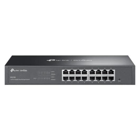 Switch TP-Link Omada 16-Port Gigabit ES216G Easy Managed Switch | Ethernet Splitter, Metal Case, Easy Cloud Managment, Silent Operation, Energy Saving, Plug & Play, Desktop/Wall Mounting, Black
