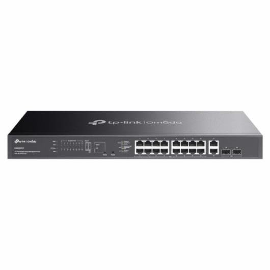 Switch TP-Link Omada 20-Port Gigabit Easy Managed Switch with 16-Port PoE+ ES220GMP | 250W Power Budget, Durable metal casing and rack-mountable design, Plug & Play, Grey