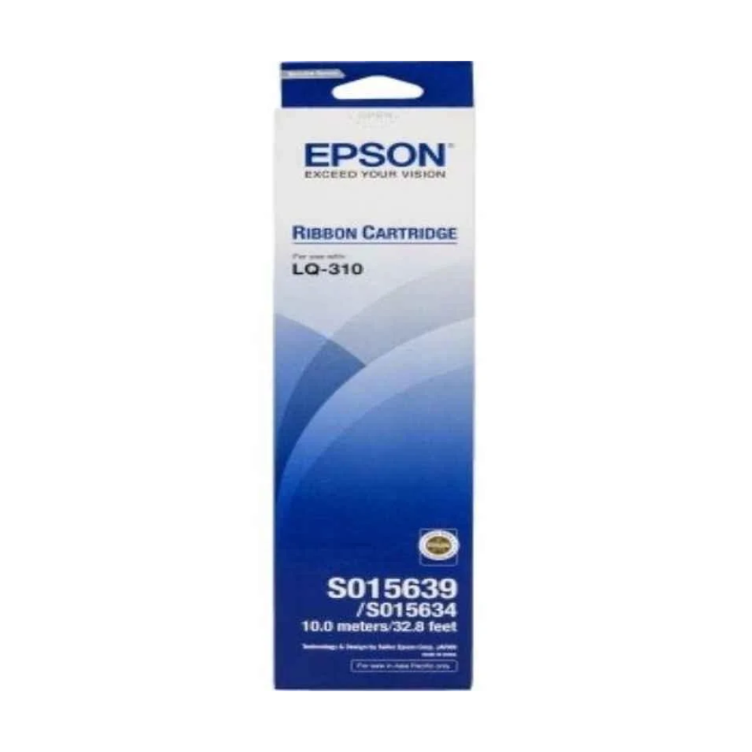 Ribbon Cartridge Epson C13S015639 | Original Epson Ribbon Cartridge For LQ-310 Printer, 10.0 Meters / 32.8 Feet, Black