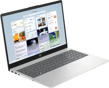 Laptop HP 15-FD0568TU | 13th Gen Intel Core i3-1315U Processor, 8GB DDR4 RAM, 512GB SSD, Win 11+M365 Basic(1yr)+Office 2024, 15.6" (39.6cm) FHD AntiGlare, Micro Edge Display, UHD Graphics, FHD Camera, With Bag, Silver, 1.59kg
