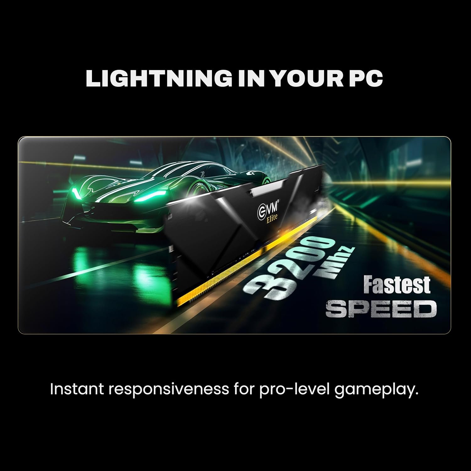 Ram EVM ELITE Gaming 32GB DDR4 3200MHZ Desktop EEAC32G32DT | Intel XMP/ AMD Expo Compatible, Aluminum Heat Sink In Slim Form Factor, CL15, 1.2V Low Voltage, 288-Pin Long-DIMM, 10-Year Warranty