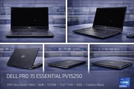 Laptop Dell Pro PV15250 INDDPE15PVBC3U85121YR-HPQ4 | Intel Core 3-100U, 8GB DDR5 Ram, 512GB SSD, 15.6" FHD, WiFi + BT, Ubuntu, 1 Yr Warranty, Bag, Black