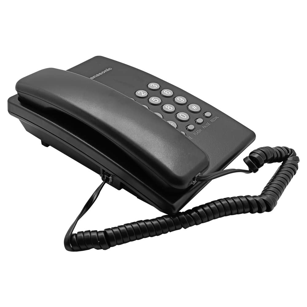 Speaker Landline Phone Panasonic KX-TS400SX | Corded Landline Telephone System with Integrated Speaker Phone, Black