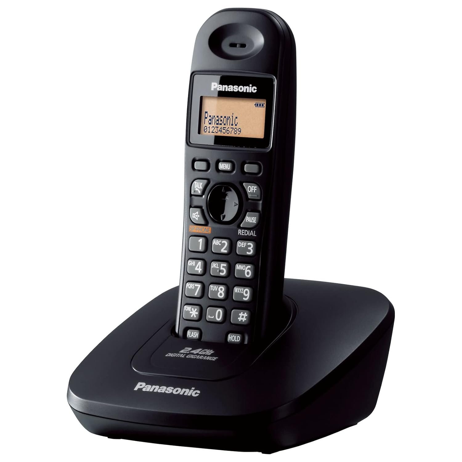 Landline Phone Panasonic KX-TG3611 | Cordless Landline Phone With Caller ID, Hands-Free Speaker Phone, 2.4 GHz Digital Giga-range, 50 Station Phonebook & Dialer, Illuminated Display On Handset, Built-In Clock With Alarm, Black