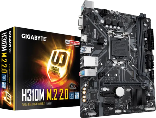 Motherboard Gigabyte H310M M.2 2.0 | Supports 9th & 8th Gen Intel® Core™ Processors, Support DDR4 RAM, PCIe Gen2 x2 M.2, HDMI 1.4, D-Sub Ports for Multiple Display, Anti-Sulfur Resistor, Smart Fan 5