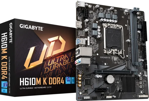 Motherboard Gigabyte H610M K DDR4 | Supports Intel® Core™ 14th/ 13th /12th Processors, Supports DDR4 RAM, PCIe 4.0* Design, Gen3 x4 M.2, GbE LAN, Anti-Sulfur Resistor, Smart Fan 6