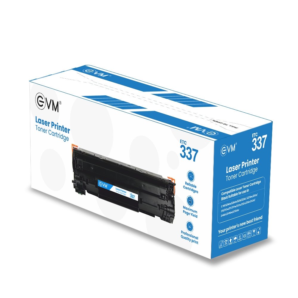 Toner Cartridge EVM Laser Printer ETC 337 | Compatible Model: Canon MF211 / MF212w / MF216n / MF217w / MF222dw / Mf224dw / MF226dn / MF227dw / Mf229dw / MF241d / MF244dw / MF246dn / MF249dw