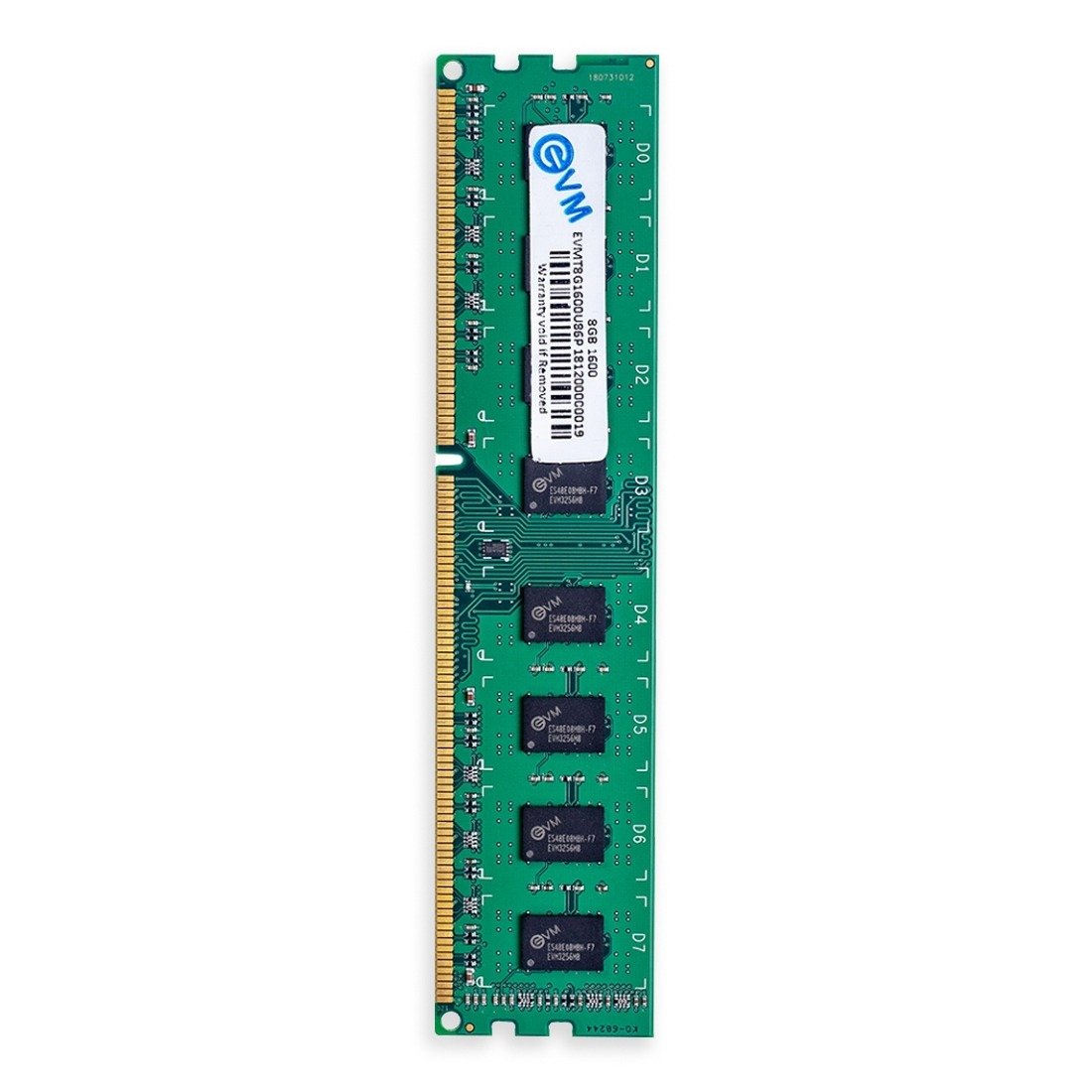 Ram EVM 8GB DDR3 1600MHz Desktop EVMT8G1600U86P | Long-DIMM Memory, High-Speed Performance, Low Voltage Requirement
