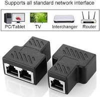Cable Coupler RJ45 Splitter T Adapter 3 Female Coupler 1 Port Female to 2 Port Female socket Y adapter interface Ethernet cable 8P8C extender plug LAN network connector