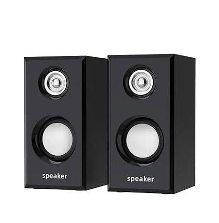 Speaker Hammok Vintage Wooden USB Speaker | Thumping Bass, Clear Vocals, Built In Amplifier, Stylish & Compact, Black