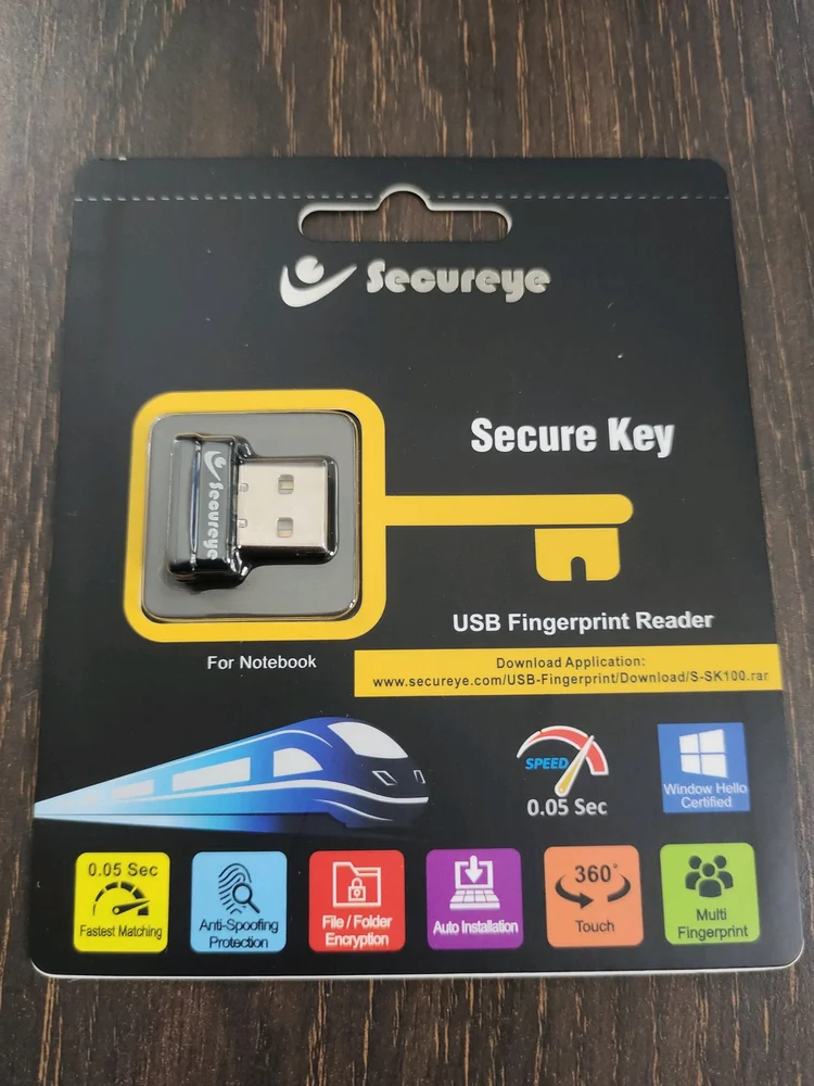 USB Fingerprint Reader Secure Eye SC-S-SK100 | Password Free Login, File / Folder Level Encryption, Lock / Unlock File & Folder In Pen Drive & External HDD, Tiny, Lightweight & Easy To Carry, Black