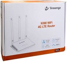 Net Router Secureye SCP-S-4GW3 N300 Wi-Fi 6 4G LTE Router | 5G SIM Ready Wireless CPE, 300Mbps High Speed Hotspot, 3 High Gain Antennas For Wide Coverage, Plug & Play, All SIM Support, White