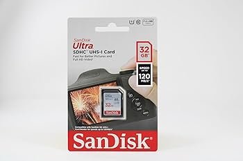 Card SD SanDisk 32GB Ultra SDHC UHS-I Memory Card - 120MB/s, C10, U1, Full HD | SDSDUN4-032G-GN6IN