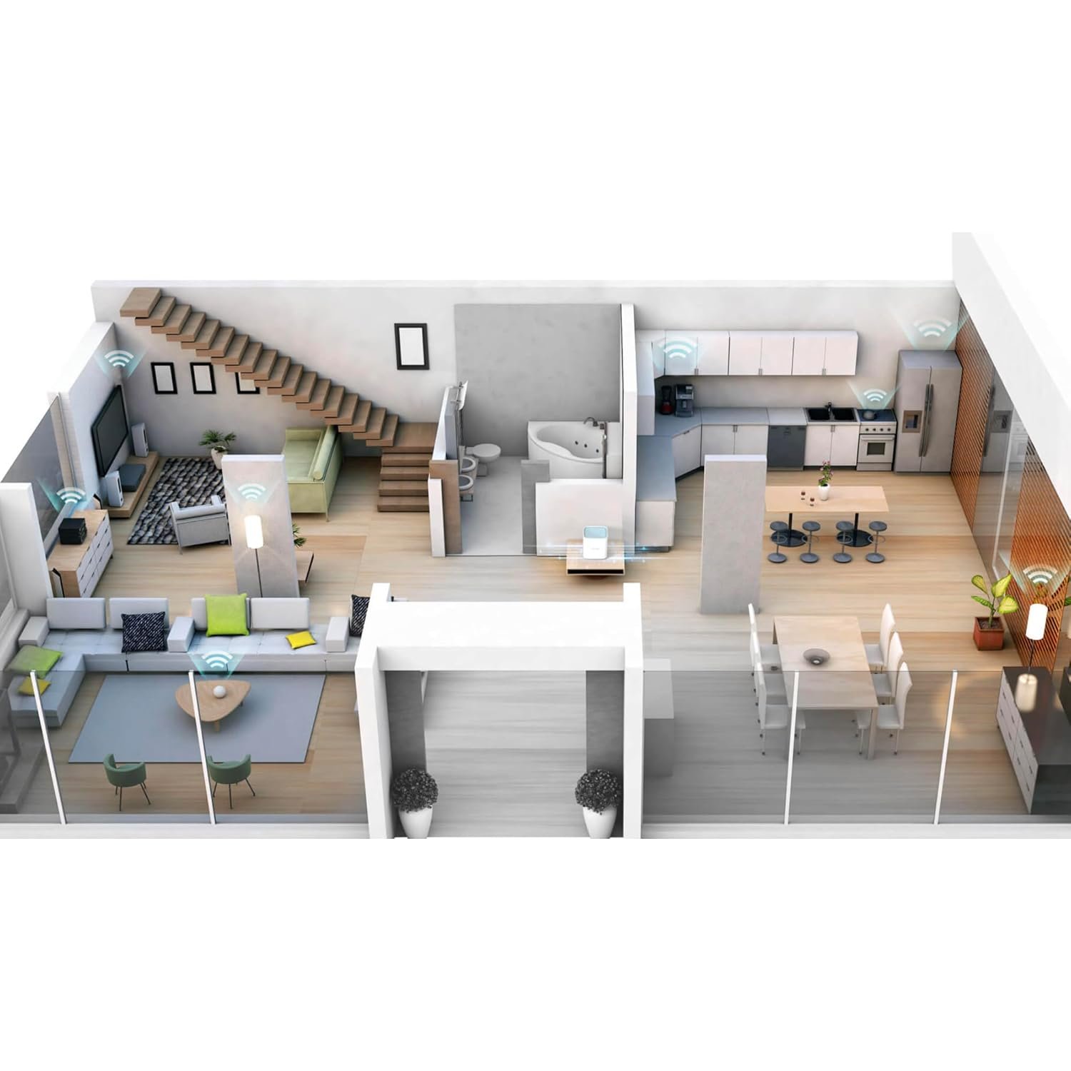 Router D-Link M15 AI Powered Mesh Router | WiFi 6 Speed 1500 Mbps, Pack of 2 - Covers Upto 4000 Sq. Ft., Dual Band with Gigabit Port, Seamless Whole Home, MTCTE Certified, White