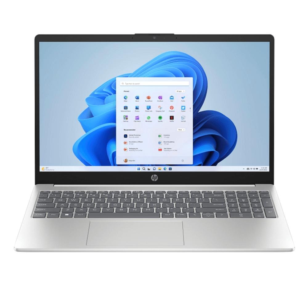 Laptop HP 15-FC0500AU | AMD Ryzen™ 3 7320U Processor, 8GB LPDDR5 RAM, 512GB PCIe NVMe SSD, Win 11 Home + MS Office Home 2024 + Microsoft 365 Basic, 15.6" FHD Narrow Border Display, AMD Radeon Graphics, Island KBD, Backpack, Natural Silver, 1.59 kg