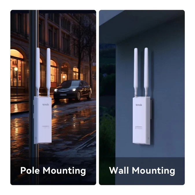 Tenda TEI-OAP1200 AC1200 Dual Band Gigabit Indoor/Outdoor Wi-Fi Access Point | 1167Mbps | MU-MIMO | IP65 | PoE | 2×5dBi Antennas