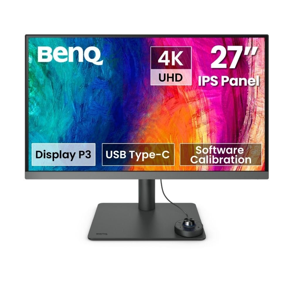 BenQ PD2706U 27-inch 4K UHD IPS Designer Monitor | 95% P3 | 100% sRGB & Rec.709 | DisplayHDR 400 | USB-C 90W | KVM | Hotkey Puck G2