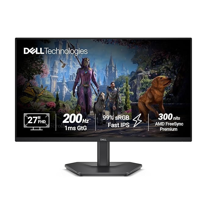 Dell SE2725HG 27-inch FHD Fast IPS Gaming Monitor | 200Hz | 1ms GTG | AMD FreeSync Premium | HDR | 99% sRGB | HDMI + DisplayPort